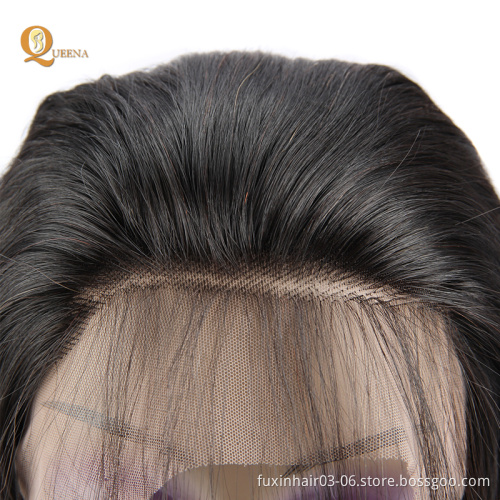 Natural Color Straight 360 Lace Frontal Wigs Preplucked 180% Density Remy Human Hair Wigs